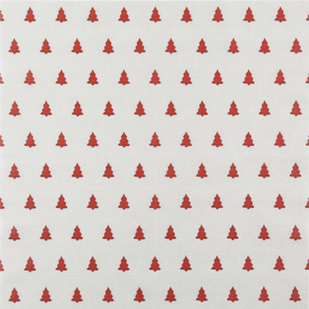 Paper Napkins 33cm, Little Trees Red image 1